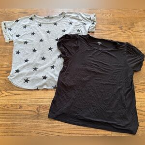 Women’s Large Bundle Market & Spruce Black Puff Sleeve Tee Kim & Cami Star Print